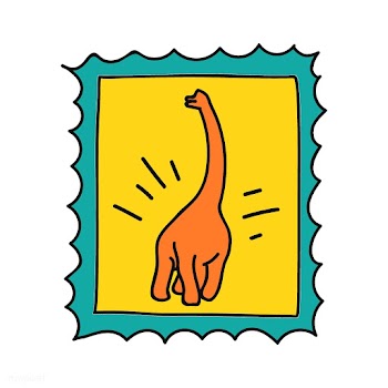 Hand drawn dinosaur on a stamp illustration | Free stock vector - 472293