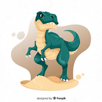 Hand drawn dinosaur t-rex Free Vector