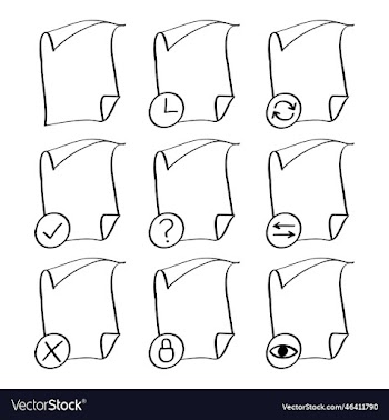 hand drawn document flow management icon
