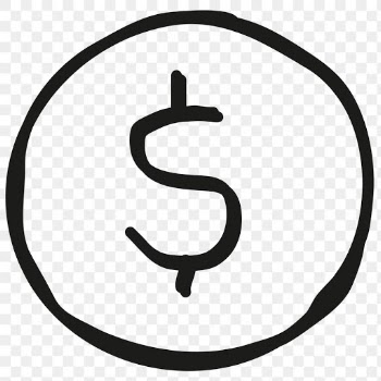 Hand drawn dollar coin transparent png clipart