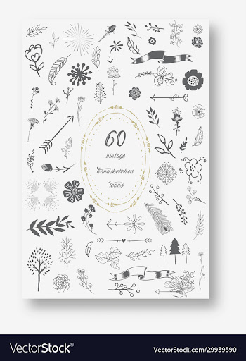 hand drawn doodle sketch ecology organic icons