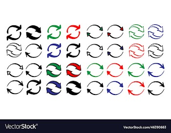 hand drawn double reverse circular swap arrow icon