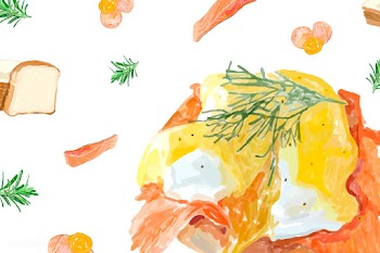 Hand drawn egg benedic watercolor style | Free stock vector - 393393