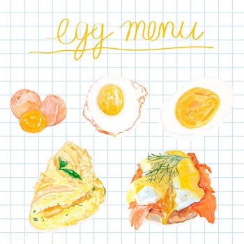 Hand drawn egg menu watercolor style | Free stock vector - 393333