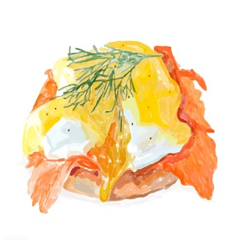 Hand drawn eggs benedict watercolor style | Free stock vector - 393128