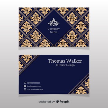 Hand drawn elegant business card template Free Vector