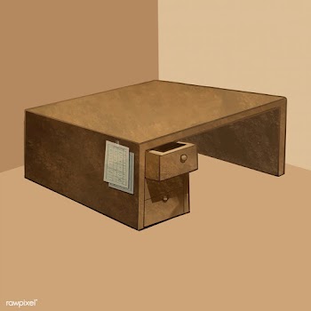 Hand drawn empty desk in a room | Free stock vector - 520269