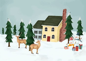 Hand-drawn fallow deer walking into a village.. | Free stock vector - 543816