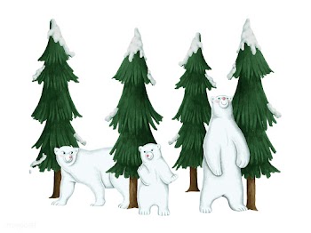 Hand drawn family of white polar bears | Free stock vector - 543916