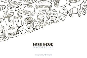 Hand drawn fast food background Free Vector