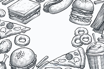 Hand drawn fast food background Free Vector
