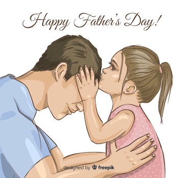 Hand drawn fathers day background Free Vector