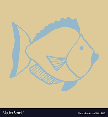Hand drawn fish vector image