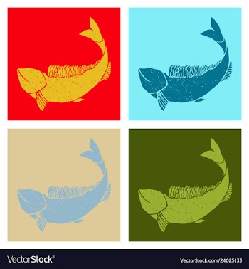 Hand drawn fish vector image