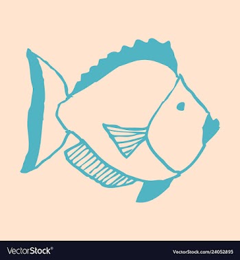 Hand drawn fish vector image