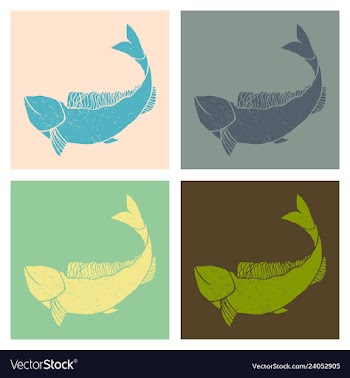 Hand drawn fish vector image