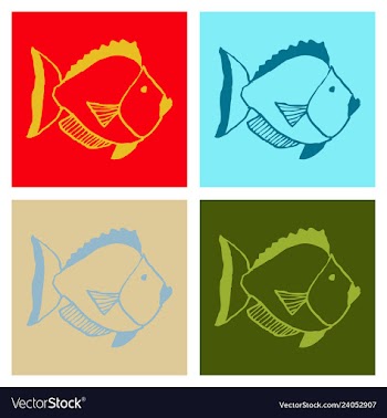 Hand drawn fish vector image