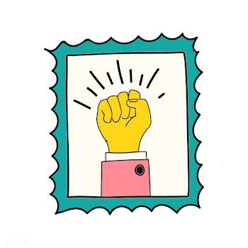 Hand drawn fist on a stamp illustration | Free stock vector - 472226