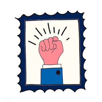 Hand drawn fist on a stamp illustration | Free stock vector - 472234