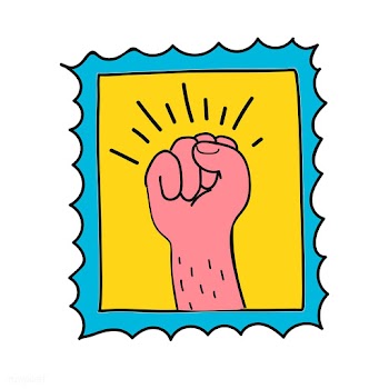 Hand drawn fist on a stamp illustration | Free stock vector - 472253