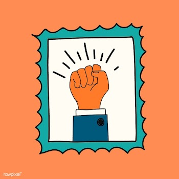 Hand drawn fist on a stamp illustration | Free stock vector - 472254