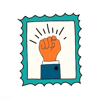 Hand drawn fist on a stamp illustration | Free stock vector - 472270