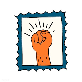 Hand drawn fist on a stamp illustration | Free stock vector - 472284