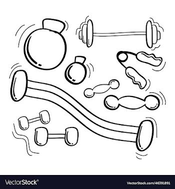 hand drawn fitness equipment icon