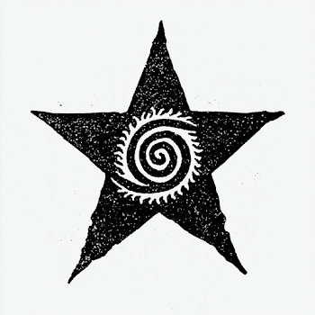 Hand-Drawn Five Point Star Graphic with Spiral