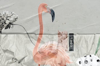 Hand drawn flamingo with wrinkled paper… | Free stock illustration | High Resolution graphic