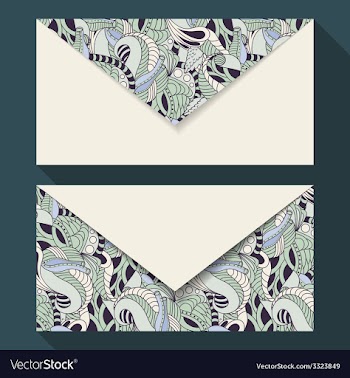Hand drawn floral business card set vector image