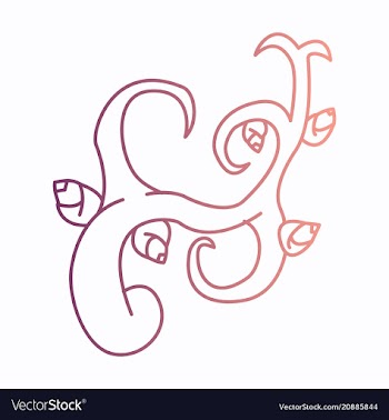 Hand drawn floral element plant vector image