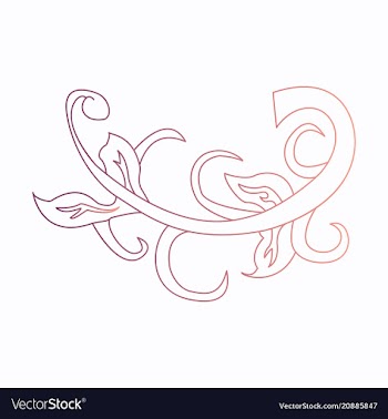 Hand drawn floral element plant vector image
