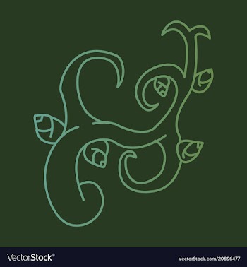 Hand drawn floral element plant vector image