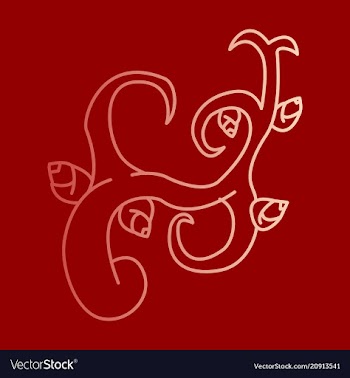 Hand drawn floral element plant vector image
