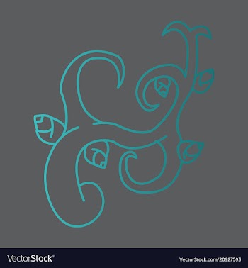 Hand drawn floral element plant vector image