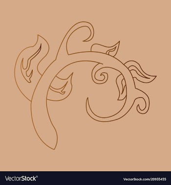 Hand drawn floral element plant vector image