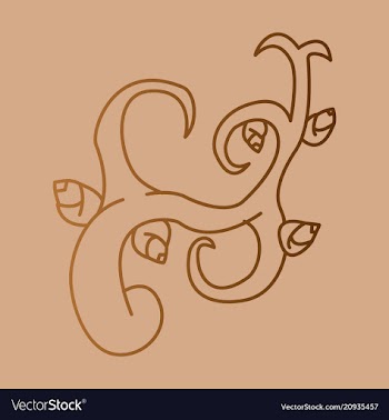 Hand drawn floral element plant vector image