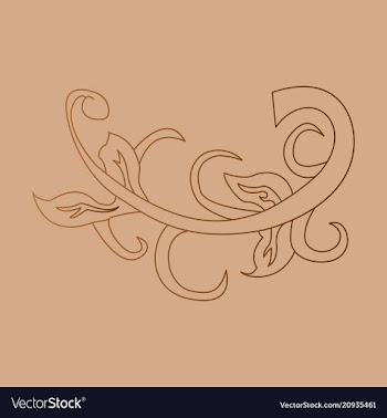 Hand drawn floral element plant vector image