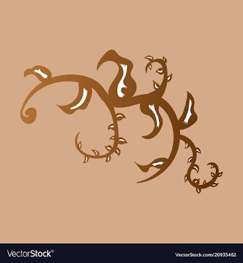 Hand drawn floral element plant vector image