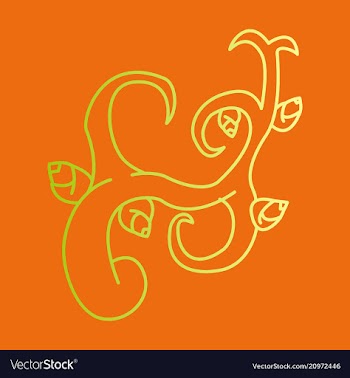 Hand drawn floral element plant vector image