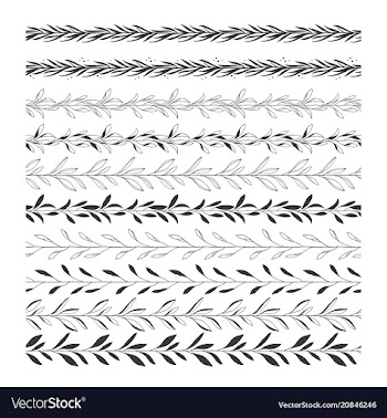 hand drawn floral leaf clip art borders dividers