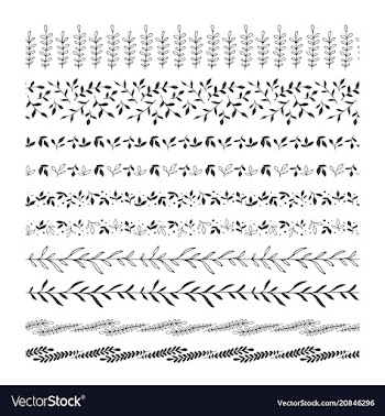 hand drawn floral leaf clip art borders dividers