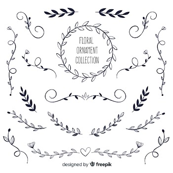 Hand drawn floral ornament collection Free Vector
