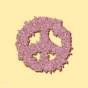 Hand drawn floral peace symbol illustration | Free stock vector - 504842
