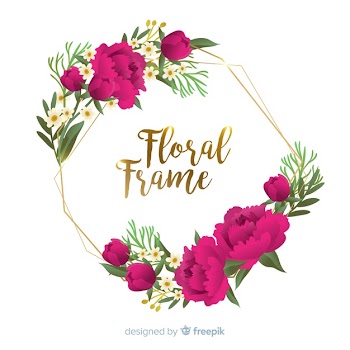 Hand drawn flower frame background