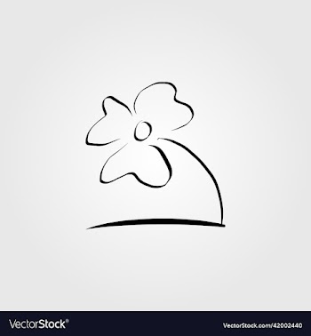 hand drawn flower isolated icon symbol logo