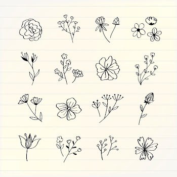 Hand drawn flower set | Free stock vector - 580406