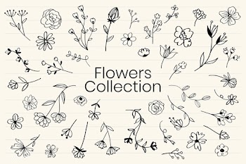 Hand drawn flower set | Free stock vector - 580411
