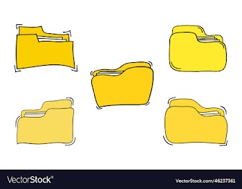 hand drawn folder with documents icon